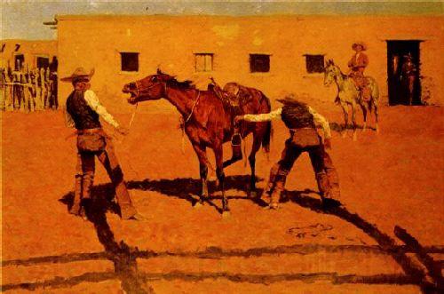 Frederick Remington His First Lesson Norge oil painting art